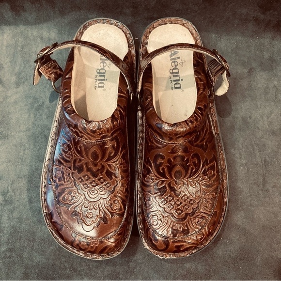 ALEGRIA Sz 41 Allie Yeehaw Western  Inspired Comfort Clogs With Strap Shoes - Picture 3 of 12